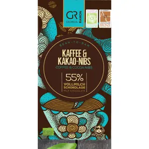 Georgia Ramon Mléčná Čokoláda 55% s kávou a kakaovými nibsy