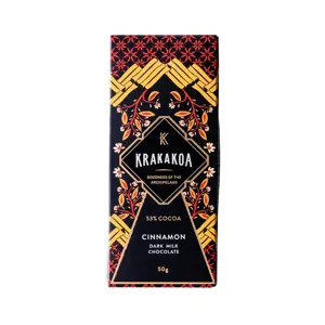 Krakakoa - Tmavá mléčná 53% čokoláda s příchutí skořice