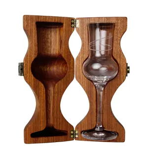 Hcrystal Luxusní dřevěné pouzdro se skleničkou - Tvarovaný Mahagon