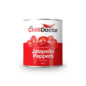 Produkt The Chilli Doctor Krájené červené Jalapeño papričky v nálevu 3 kg - Indie