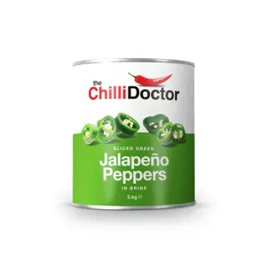 Produkt The Chilli Doctor Krájené zelené Jalapeño papričky v nálevu 3 kg - Indie